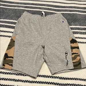 Champion Gray and Tan Camouflage Shorts for Active Comfort